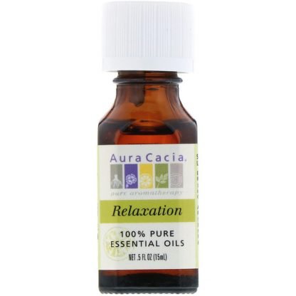 Aura Cacia, 100% 純エッセンシャルオイル、リラクゼーション、0.5 液量オンス (15 ml)