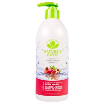 Nature's Gate, ボディソープ, ビロードのような湿り気, ザクロとヒマワリ, 18液量オンス（532 ml）