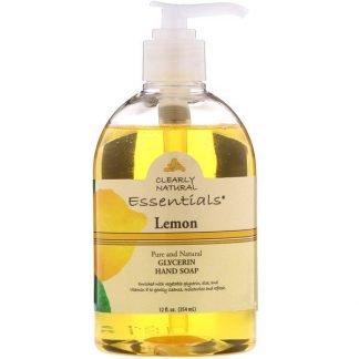 Clearly Natural, エッセンシャルズ、グリセリン・ハンドソープ、レモン、12 液体オンス（354 ml）
