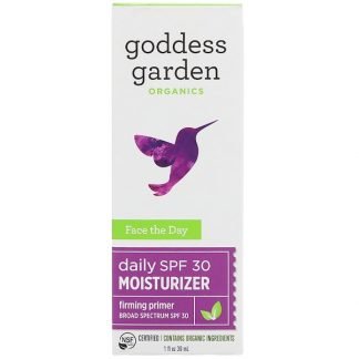 Goddess Garden, オーガニック、フェイスザデイ、デイリーモイスチャライザー、ファーミングプライマー、SPF 30、1液体オンス（30 ml）