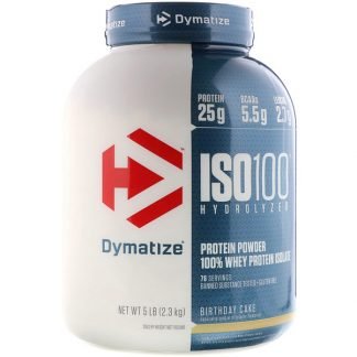 Dymatize Nutrition, ISO 100加水分解100%ホエイプロテインアイソレート、バースデーケーキ、5 lb (2.3 kg)
