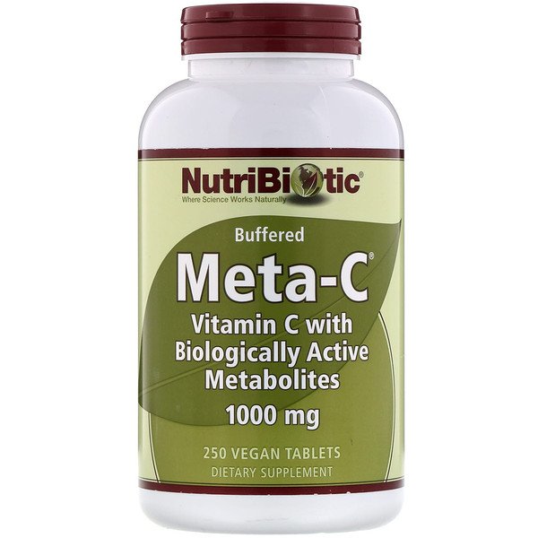 NutriBiotic, メタC、 1000 mg、 250 植物性タブレット