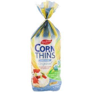 Real Foods, オーガニック Corn Thins、オリジナル、25 枚、5.3オンス (150 g)