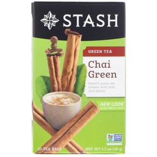 Stash Tea, Green Tea, Chai Green , 20 Tea Bags, 1.3 oz (38 g)