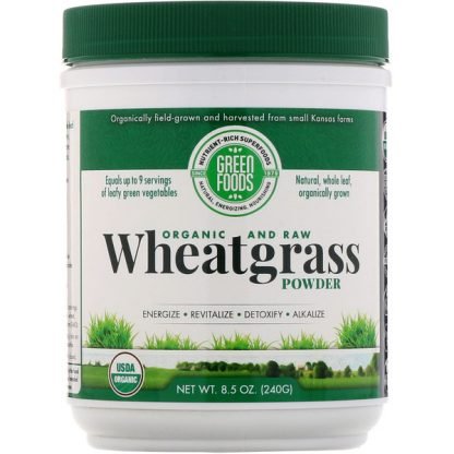Green Foods Corporation, オーガニックで未加工、ウィートグラスパウダー、8.5オンス (240 g)