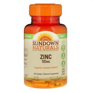 Sundown Naturals, Zinc, 50 mg, 100 Caplets