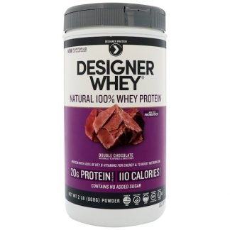 Designer Protein, デザイナーホエイ、100％天然ホエイプロテイン、ダブルチョコレート、2 lbs (908 g)