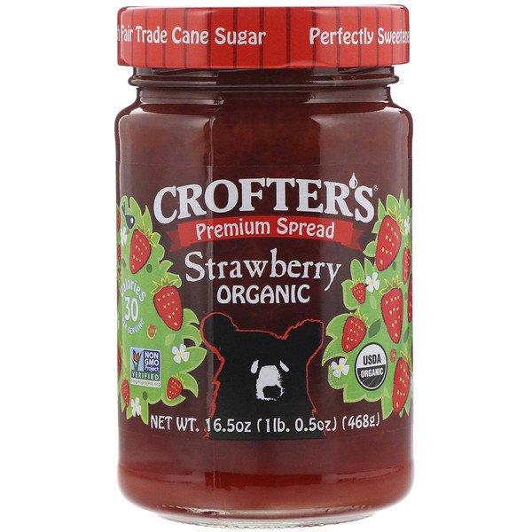 Crofter's Organic, プレミアム・スプレッド、ストロベリー、16.5 oz (468 g)