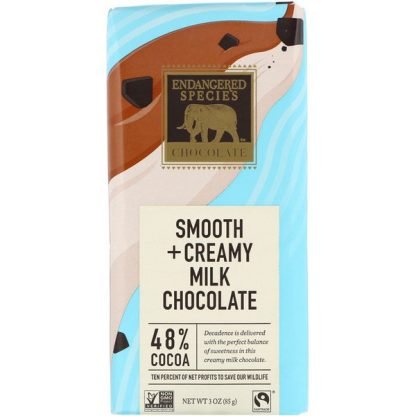 Endangered Species Chocolate, Smooth + Creamy Milk Chocolate, 3 oz (85 g)