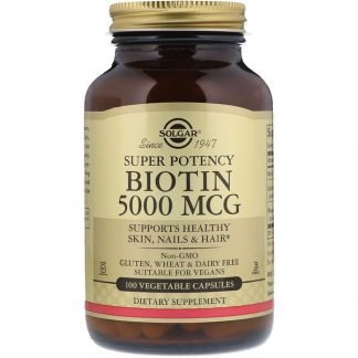 Solgar, ビオチン, 5000 mcg, 100 ベジカプセル