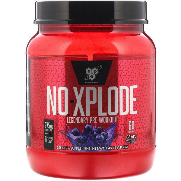 BSN, N.O.-Xplode(N.O.-エクスプロード)、レジェンダリープレワークアウト、グレープ、1.11 kg