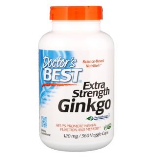 Doctor's Best, エクストラストレングスギンコ、120mg、360ベジキャップ