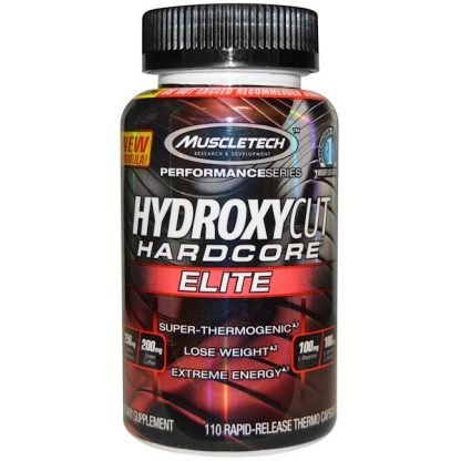 Hydroxycut, パフォーマンス・シリーズ、ハイドロキシカット・ハードコア、エリート、ラピッドリリース（即時放出）サーモキャップ110錠