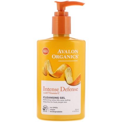 Avalon Organics, Intense Defense with Vitamin C、クレンジングジェル、8.5液量オンス (251 ml)