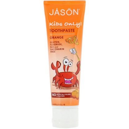 Jason Natural, キッズオンリー!歯磨き粉、オレンジ、 4.2オンス (119 g)
