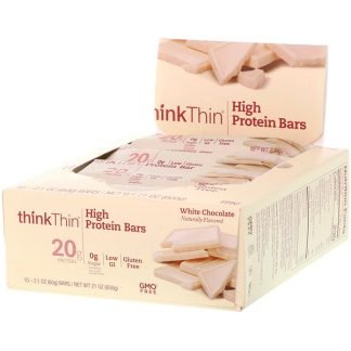 ThinkThin, 高タンパクプロテインバー、ホワイトチョコレート、10本、各60 g