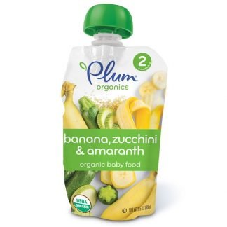 Plum Organics, オーガニックベイビーフード、ステージ２、バナナ、ズッキーニ・アマランサス、3.5 oz (99 g)