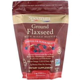 Spectrum Essentials, ミックスベリー入りグラウンドフラックスシード、340g（12oz）