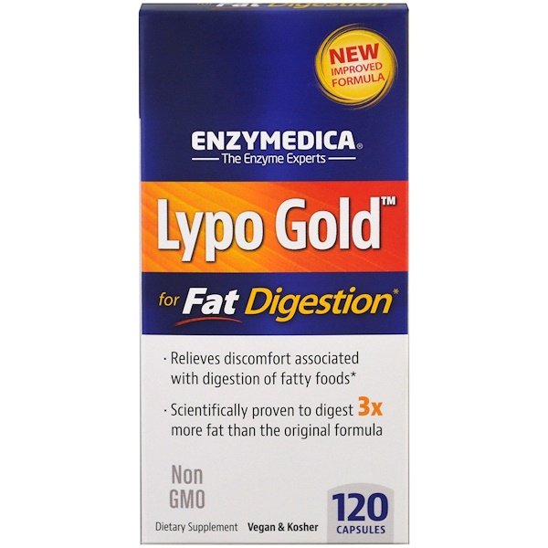Enzymedica, リポゴールド(Lypo Gold), 脂肪の消化を最適化, 120カプセル