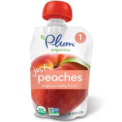 Plum Organics, オーガニックベビーフード、ステージ1、ピーチだけ、3.5オンス (99 g)