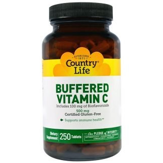 Country Life, バッファード（緩衝化）ビタミンC、500 mg、250 錠