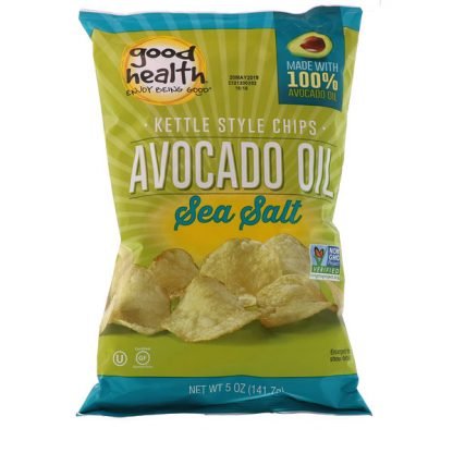 Good Health Natural Foods, ケトルスタイルチップス、アボカドオイル、シーソルト、5オンス (141.7 g)