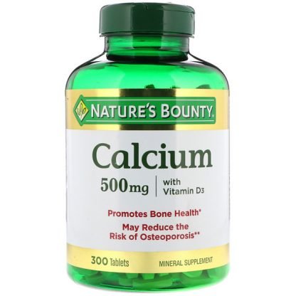 Nature's Bounty, ビタミンD3配合 カルシウム、500 mg、300 錠