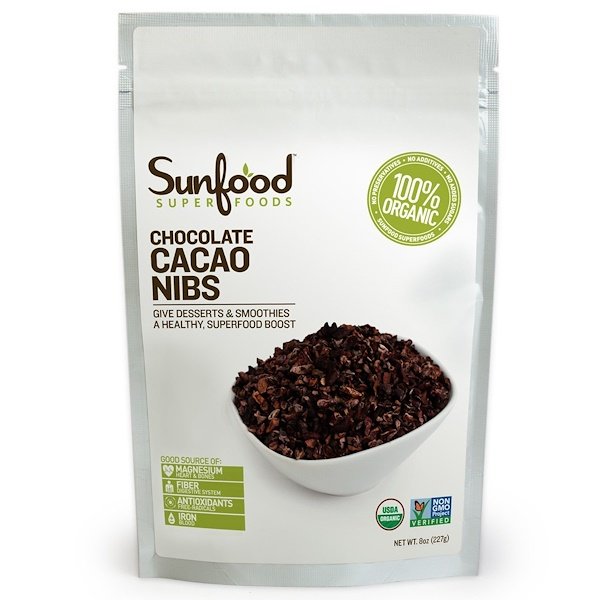 Sunfood, チョコレートカカオニブ、227g(8oz)