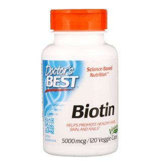 Doctor's Best, ビオチン、5,000 mcg、 120ベジカプセル