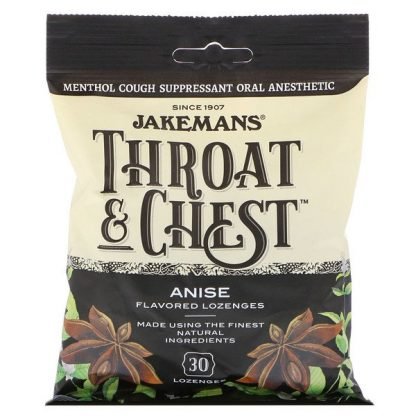 Jakemans, Throat & Chest、Anise Flavored、30ロゼンジ