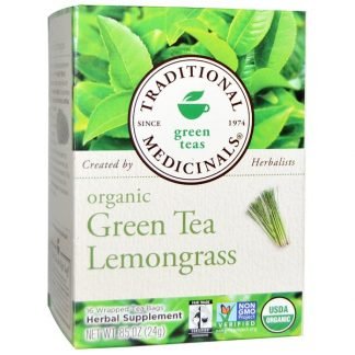 Traditional Medicinals, オーガニック 緑茶レモングラス、 16ティーバッグ、 .85 oz (24 g)