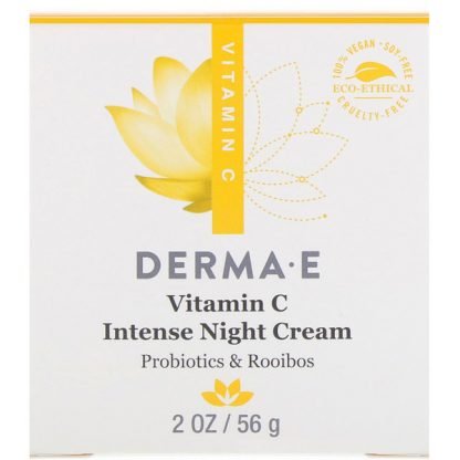Derma E, ビタミンC  インテンス ナイトクリーム、プロバイオティクス & ルイボス