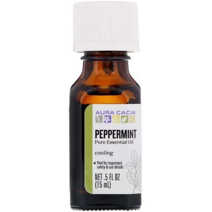 Aura Cacia, Pure Essential Oil, Peppermint, .5 fl oz (15 ml)