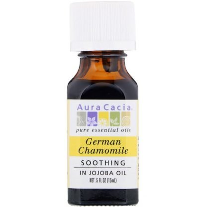 Aura Cacia, ドイツのカモミール, ホホバオイル, .5 fl oz (15 ml)