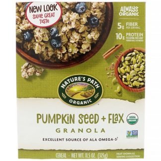 Nature's Path, オーガニックパンプキンシード + フラックスグラノーラシリアル、325 g（11.5 oz）