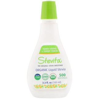 Stevita, オーガニックリキッドステビア、3.3液量オンス (100 ml)