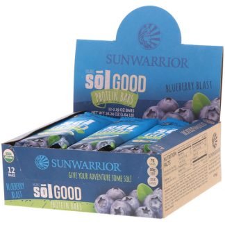 Sunwarrior, オーガニック太陽の恵みプロテインバー、ブルーベリー味、12本、各2.19オンス
