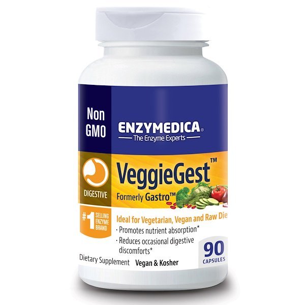 Enzymedica, VeggieGest, (旧Gastro), 90カプセル
