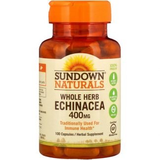 Sundown Naturals, ホールハーブエキナセア, 400 mg, 100錠