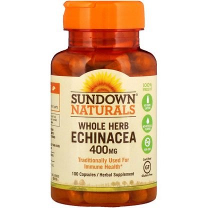 Sundown Naturals, ホールハーブエキナセア, 400 mg, 100錠