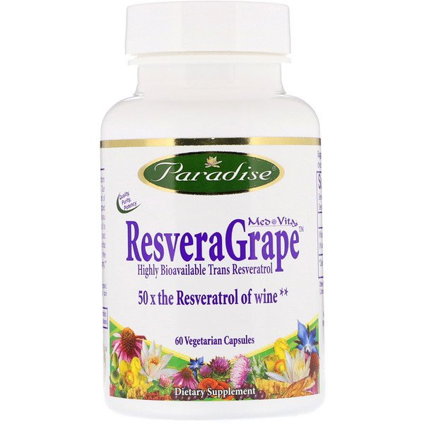 Paradise Herbs, MedVita, ResveraGrape, 60 Vegetarian Capsules