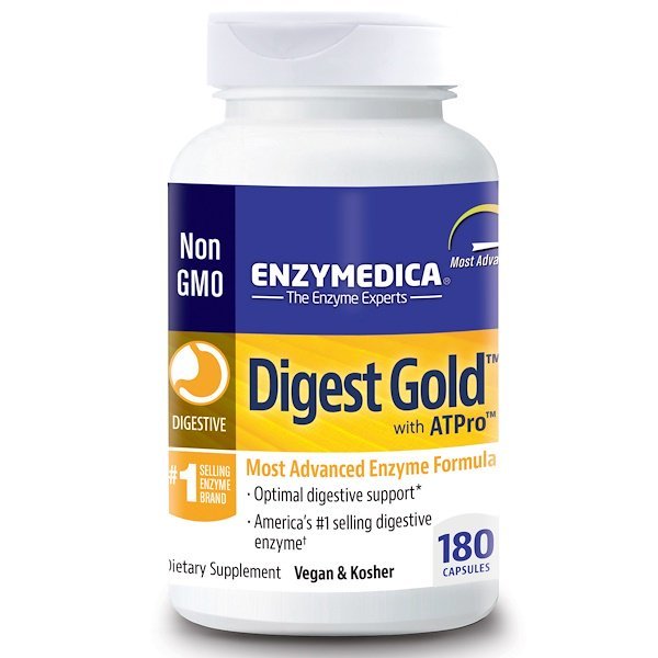 Enzymedica, ダイジェストゴールド(Digest Gold), ATPro配合, 180カプセル