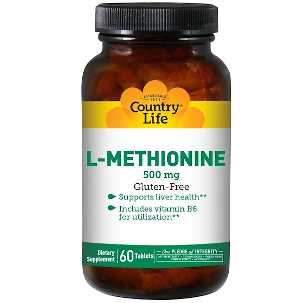 Country Life, L-メチオニン、 500 mg、 60タブレット