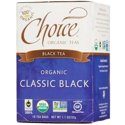 Choice Organic Teas, オーガニック クラシックブラック ティー、 16ティーバッグ、 1.1 oz (32 g)