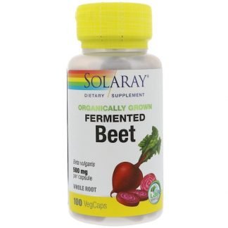 Solaray, 有機栽培発酵ビート , 500 mg , 植物カプセル100粒