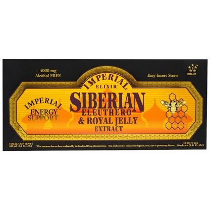 Imperial Elixir, シベリアン・エリューテロ＆ロイヤルゼリーエキス、アルコールフリー、4000 mg、10ボトル、0.34 液体オンス（10 ml）