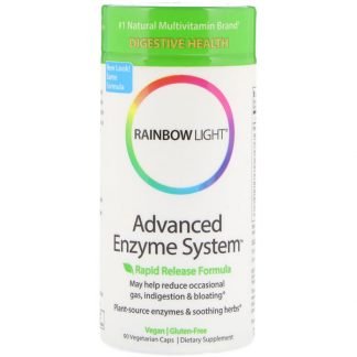 Rainbow Light, Advanced Enzyme System（アドバンストエンザイムシステム）、ラピッドリリース製法、ベジカプセル90粒