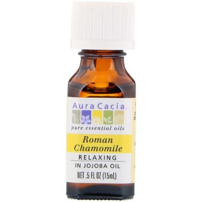 Aura Cacia, ローマンカモミール、リラックスに、.5 fl oz (15 ml)