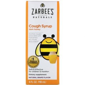 Zarbee's, 全天然、子供用咳止めシロップ、12ヶ月から、天然ブドウ味、4 fl oz