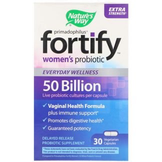 Nature's Way, Primadophilus, Fortify, Women's Probiotic, Extra Strength, 30 Vegetarian Capsules